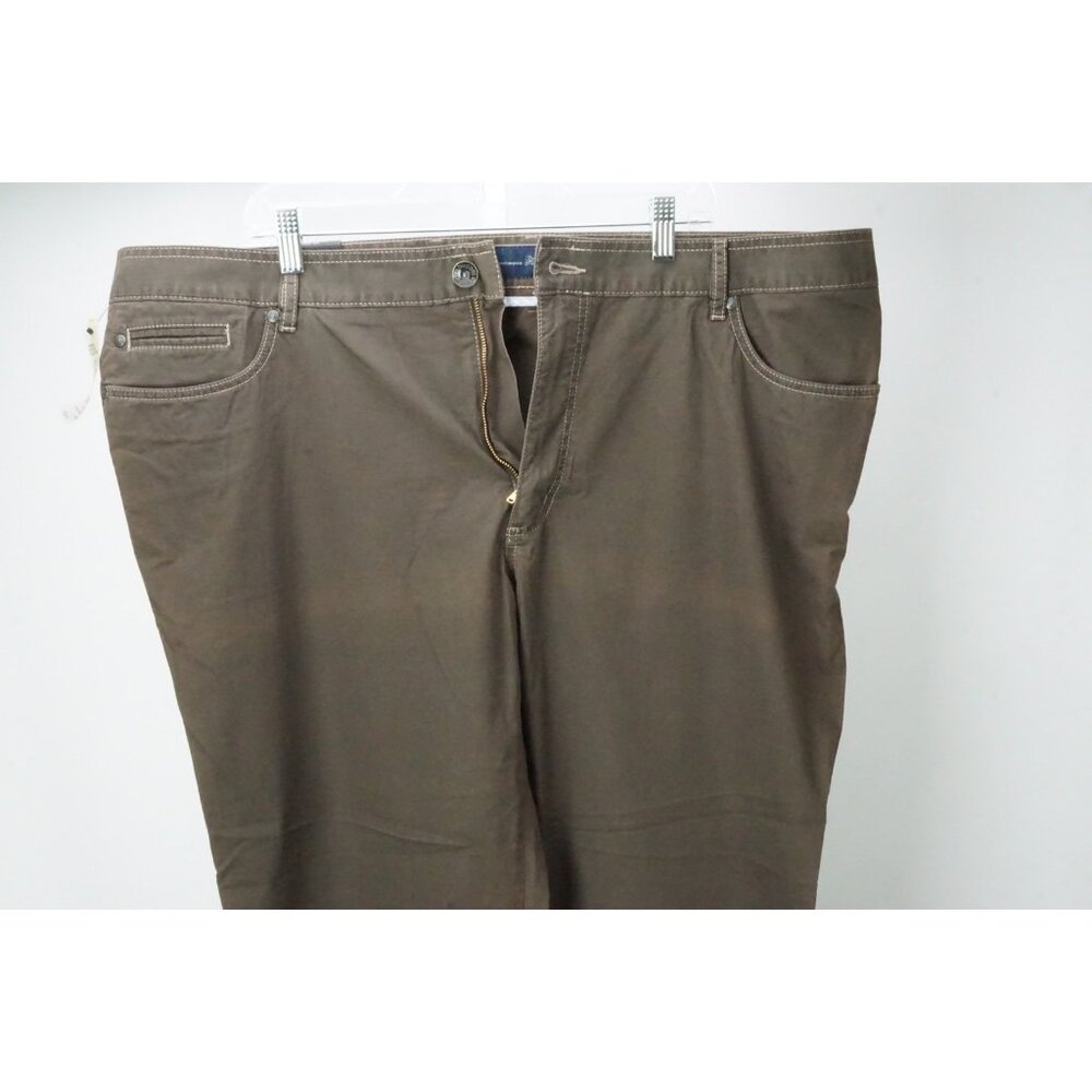 Bugatti Stretch Tailor Fit Brown Cotton Blend Mens Pants Trousers Sz 60 EU NEW